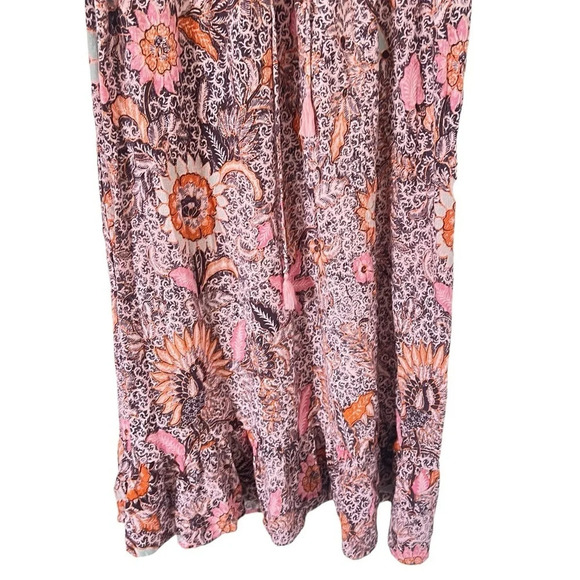 Madewell Lace-Up Ruffle-Hem Midi Dress in Bali Blooms - Picture 4 of 10